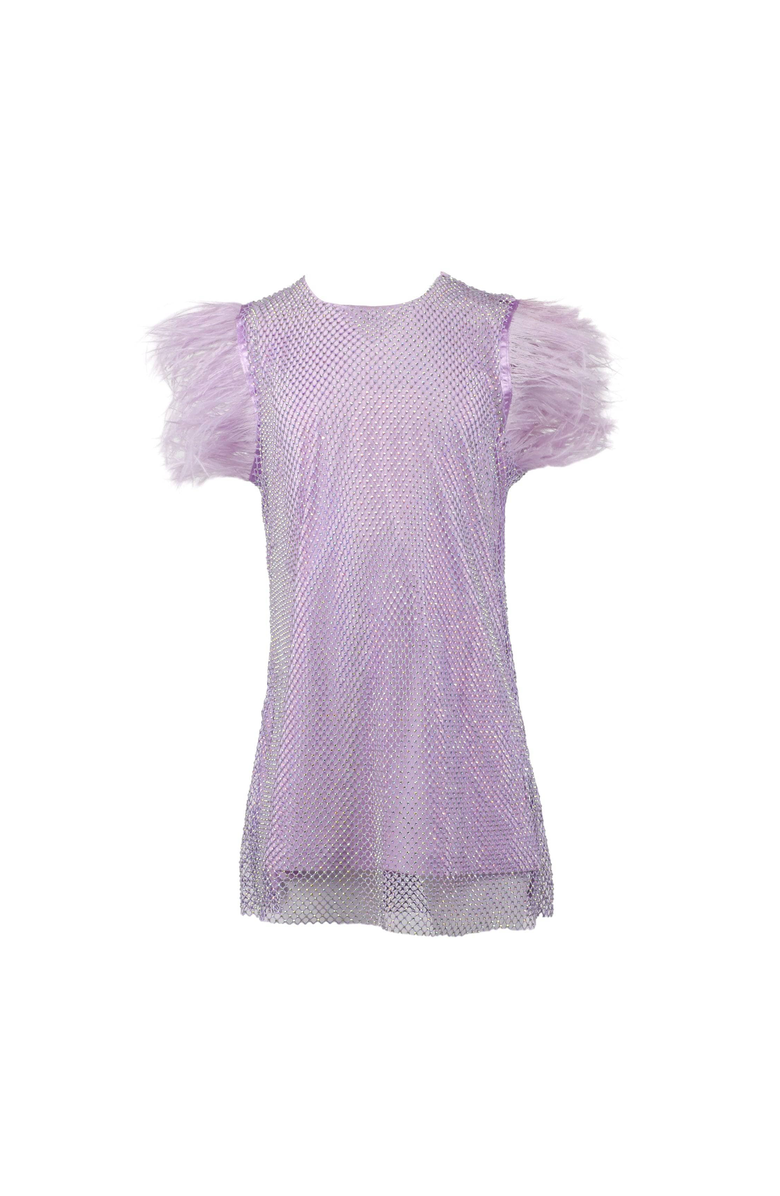 Lola + The Boys Crystal Feather Dress, Main, color, Lavender