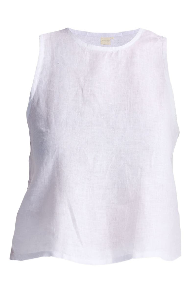 Reistor Button Back Embroidered Crop Top, Alternate, color, Coconut White