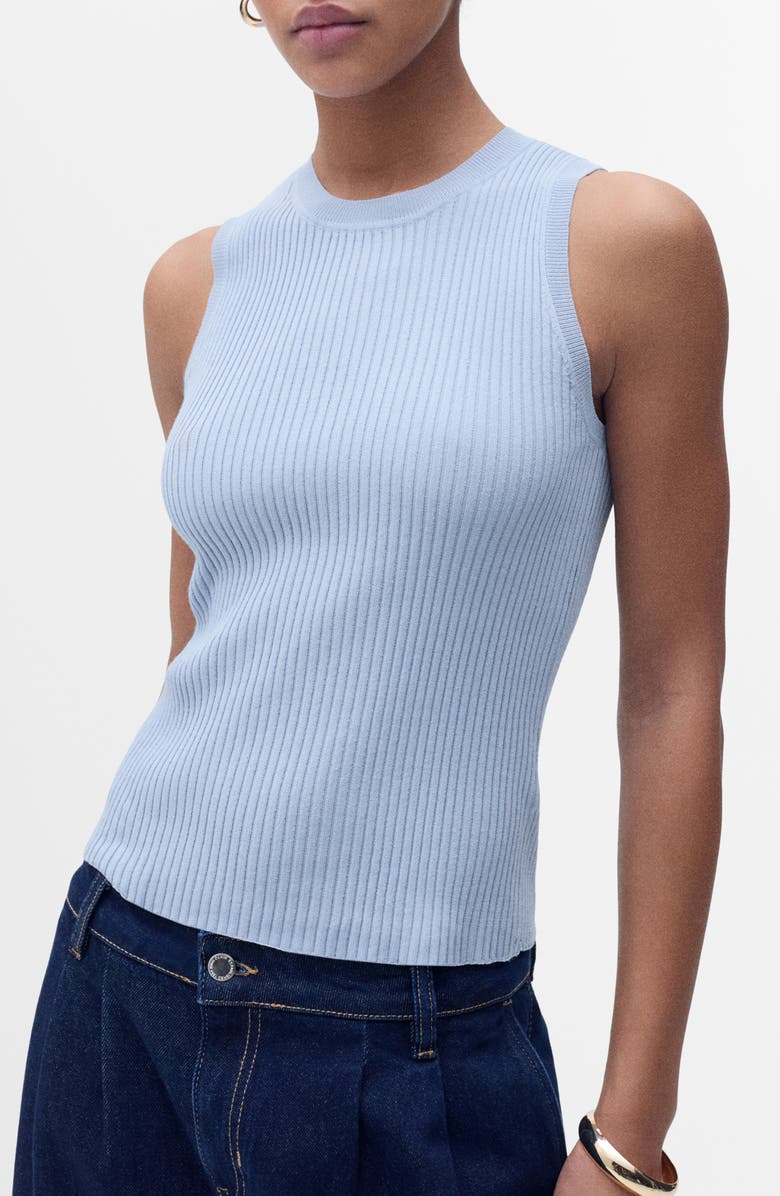 MANGO Sleeveless Rib Sweater, Main, color,