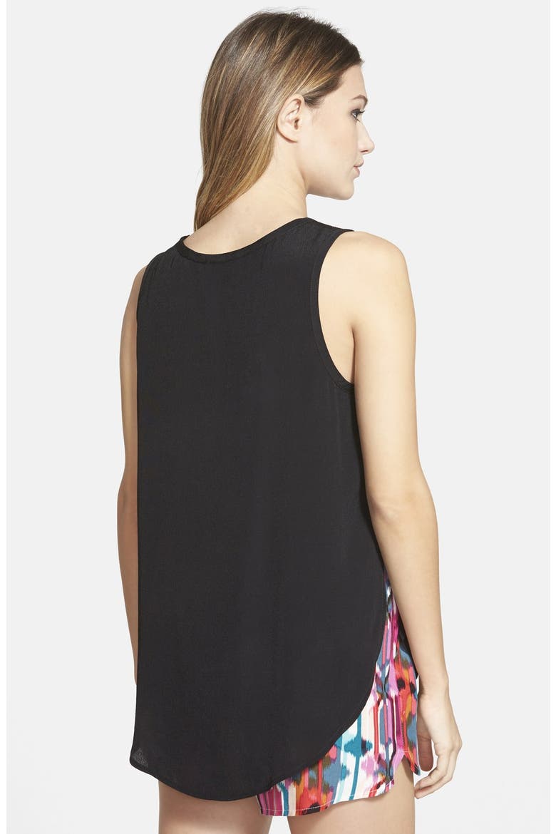 ASTR Crochet Yoke Tank, Alternate, color, BLACK