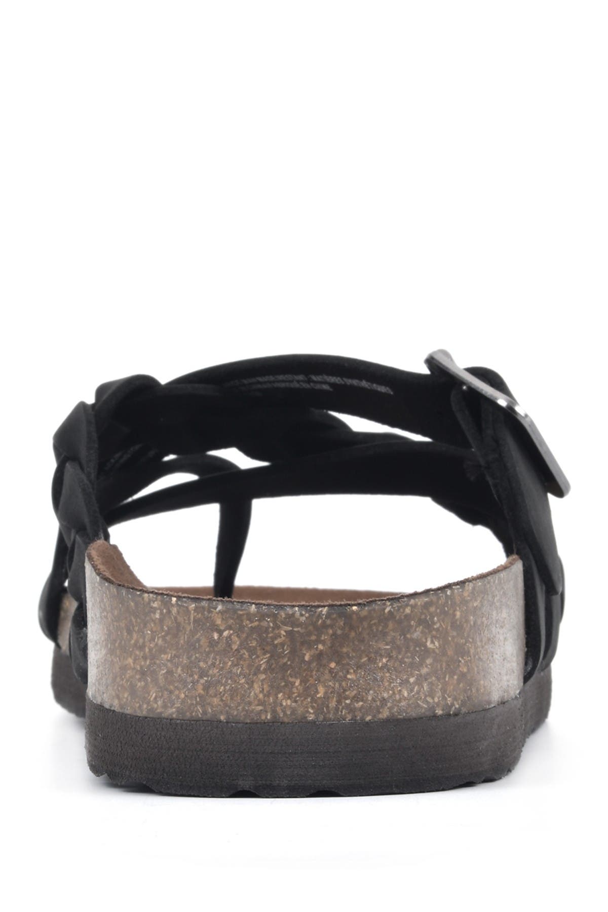 White Mountain Footwear Harrington Leather Footbed Sandal, Alternate, color, Black/Nubuk