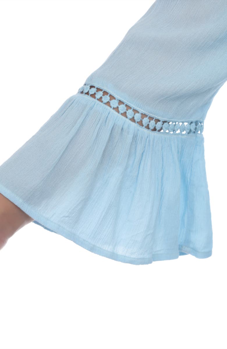 BOHO ME Smocked Bell Sleeve Blouse, Alternate, color, Cool Blue