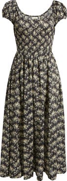 DÔEN Quinley Floral Organic Cotton Midi Dress