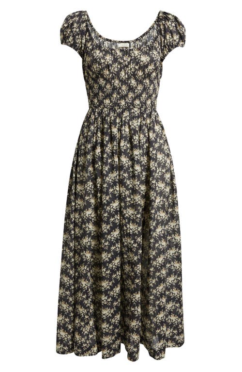 Doen Dôen Quinley Floral Organic Cotton Midi Dress In Multi
