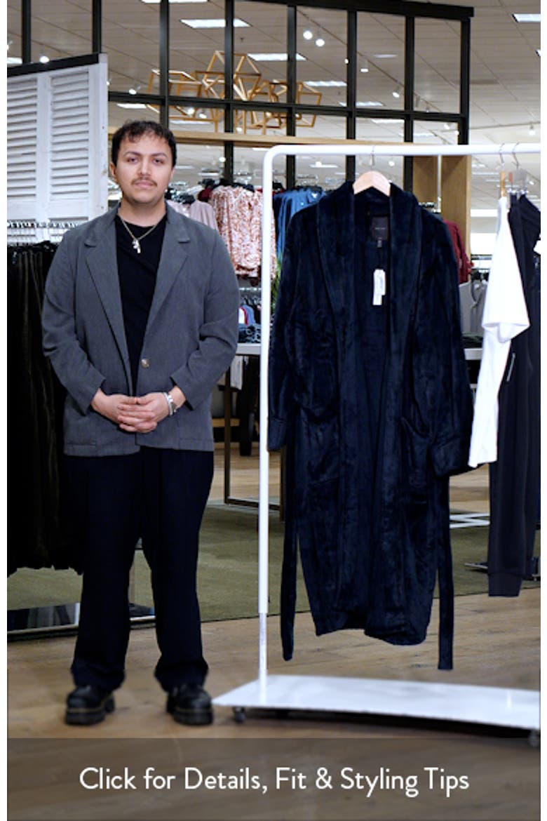 Wide Stripe Plush Shawl Collar Robe video