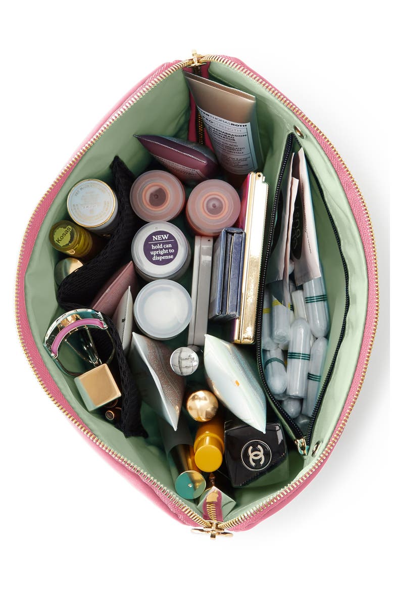 Vacationer Makeup Bag, Alternate, color, SWEET PEA PINK/ PISTACHIO