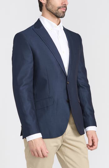 SAVILE ROW CO Slim Fit Geometric Printed Sport Coat