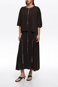 Bimba y Lola Faded Fluid Skirt With Sequins