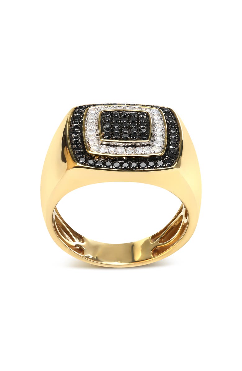 Haus of Brilliance Men's 10K Yellow Gold 3/4 Cttw White and Black Treated Diamond Ring Band, Alternate, color, Yellow