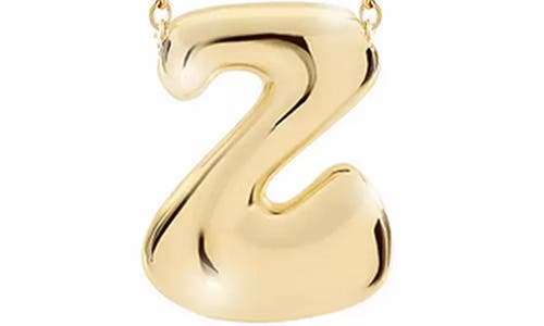 Jane Basch Designs Puffed Initial Pendant Necklace In Gold