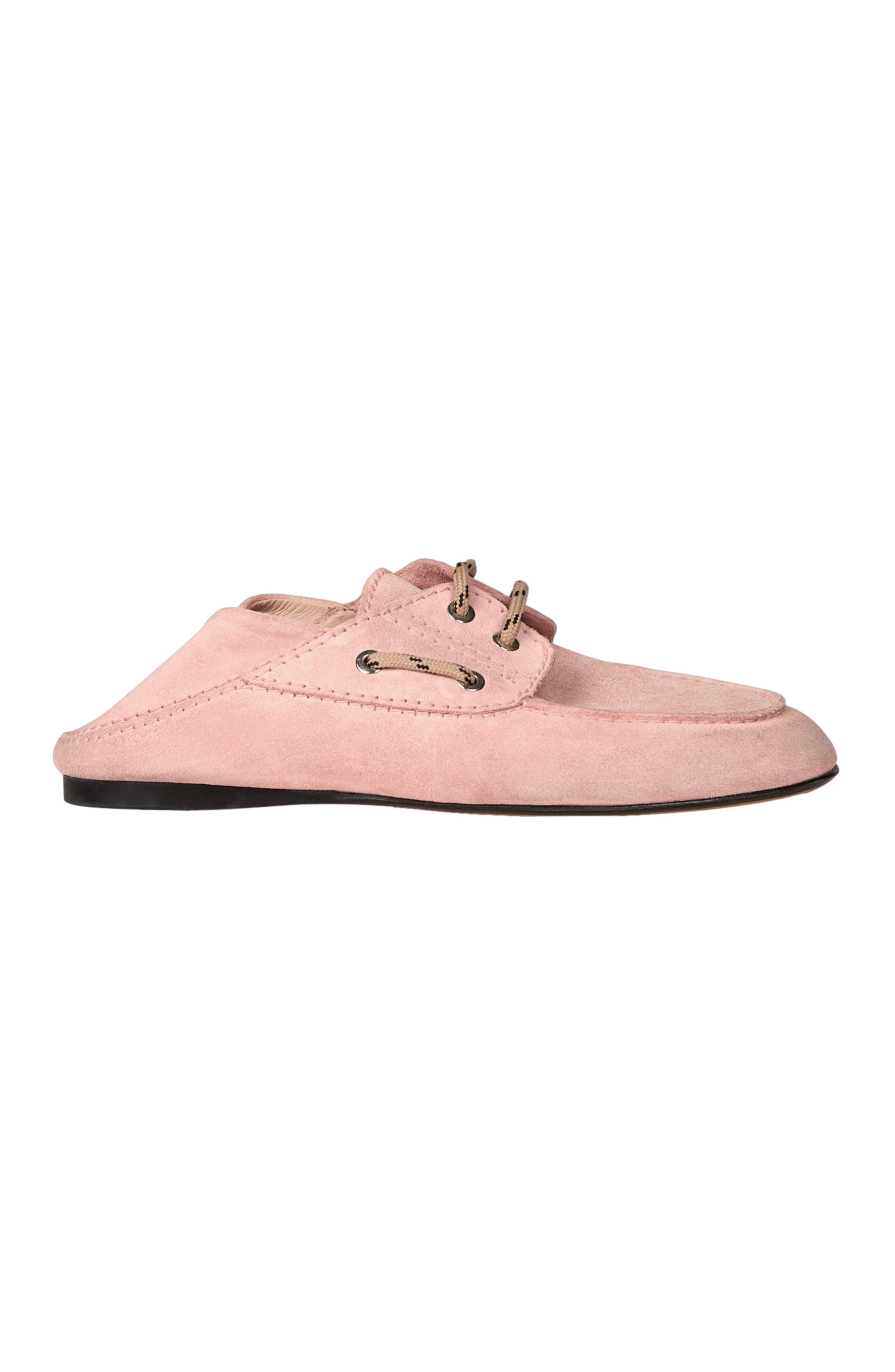 SANDRO Suede boat shoe loafers, Alternate, color, Pink