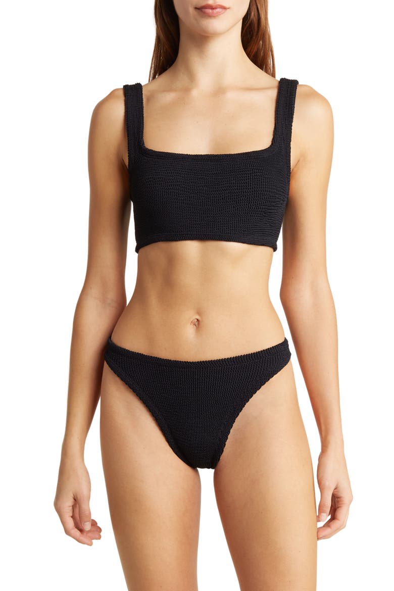 Crinkle Two-Piece Swimsuit, Main, color, BLACK