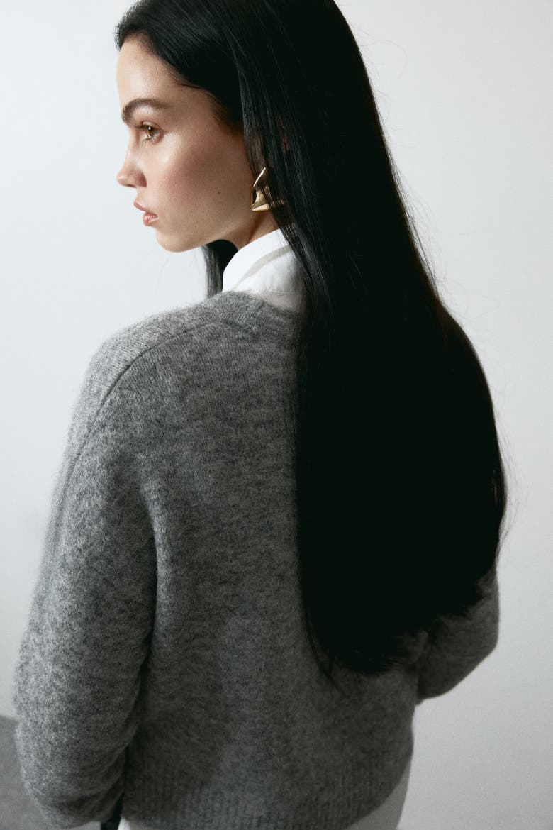 Jacquard-motif Jumper, Alternate, color, Gray melange/Adore