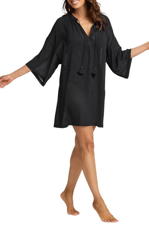 Textured Dot Cover-Up Tunic