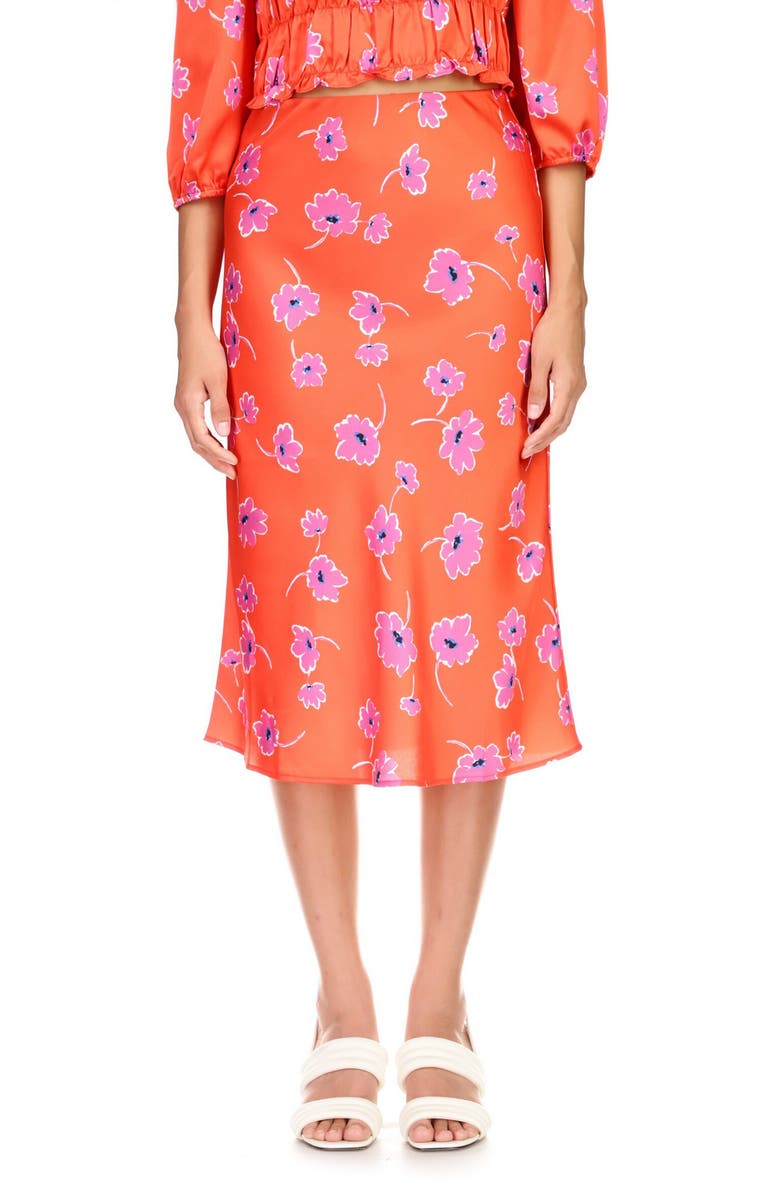 Sanctuary Can't Forget Me Floral Midi Skirt, Main, color, 