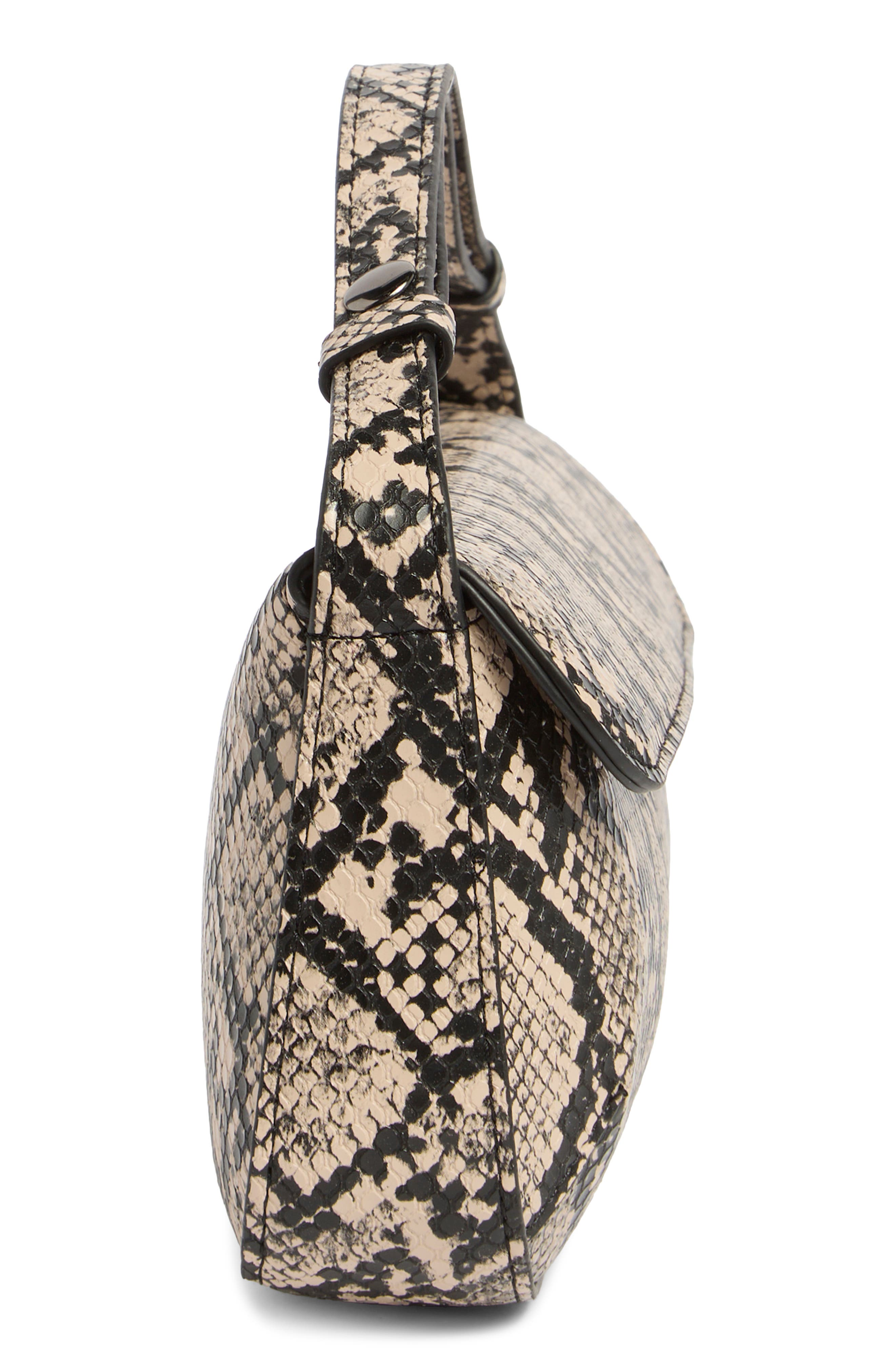 BCBG East/West Shoulder Bag, Alternate, color, Black Cream Snake