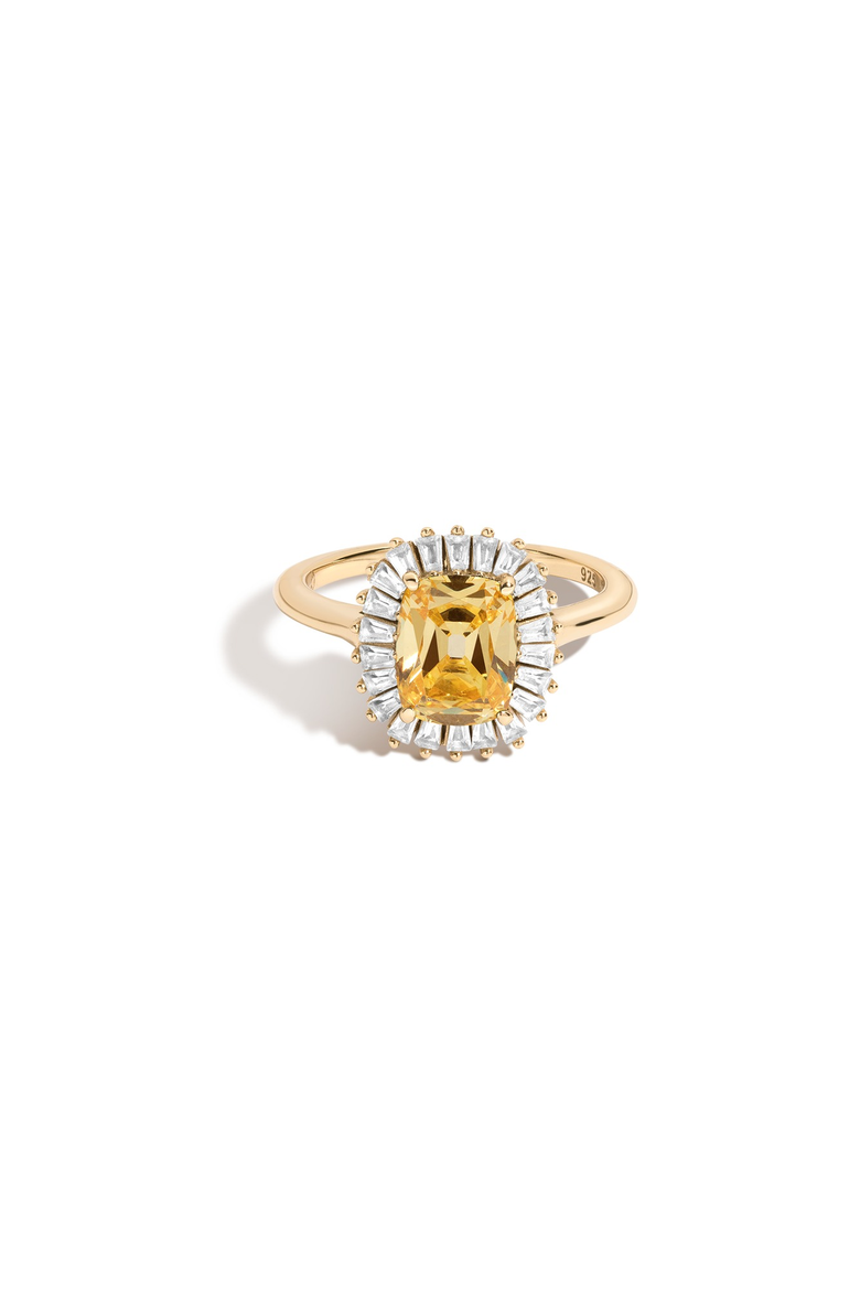 Lab Grown Yellow Canary Alexandra Ring, Main, color, Yellow Gold Vermeil