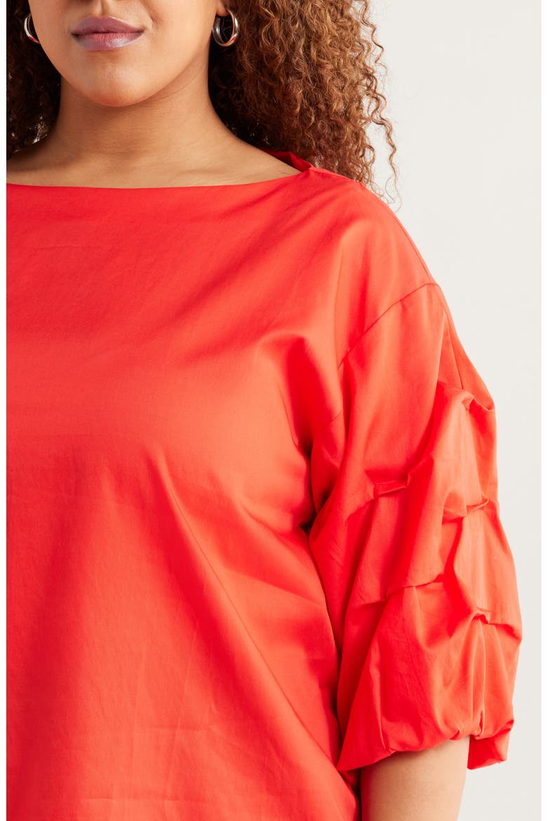 Balia Cotton Popover Top, Alternate, color, POPPY RED