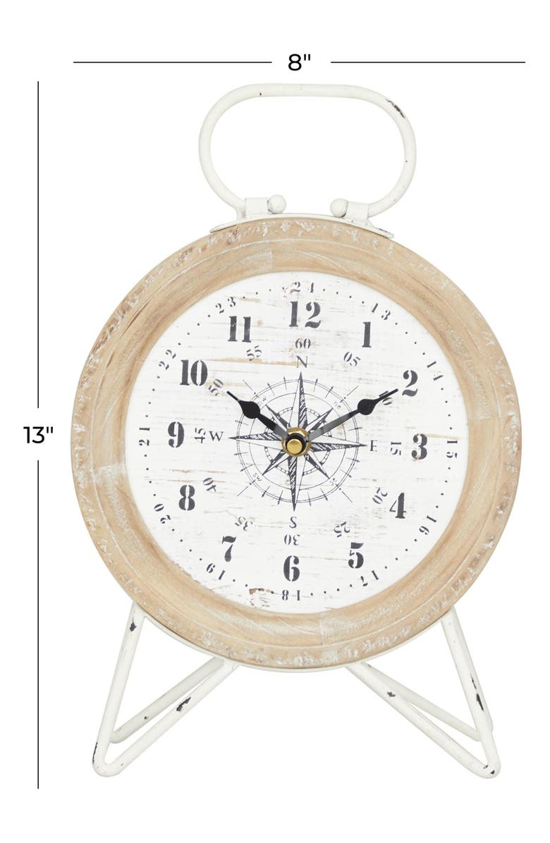 WILLOW ROW Eclectic Brown Metal Clock, Alternate, color,