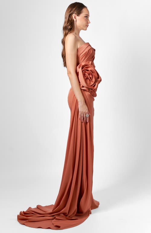 Bariano Amelia Strapless Rose Gown In Pink