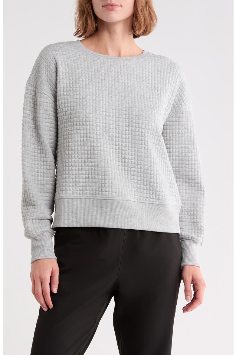 Nancy Quilted Pullover Sweatshirt, Main, color, HEATHER GREY