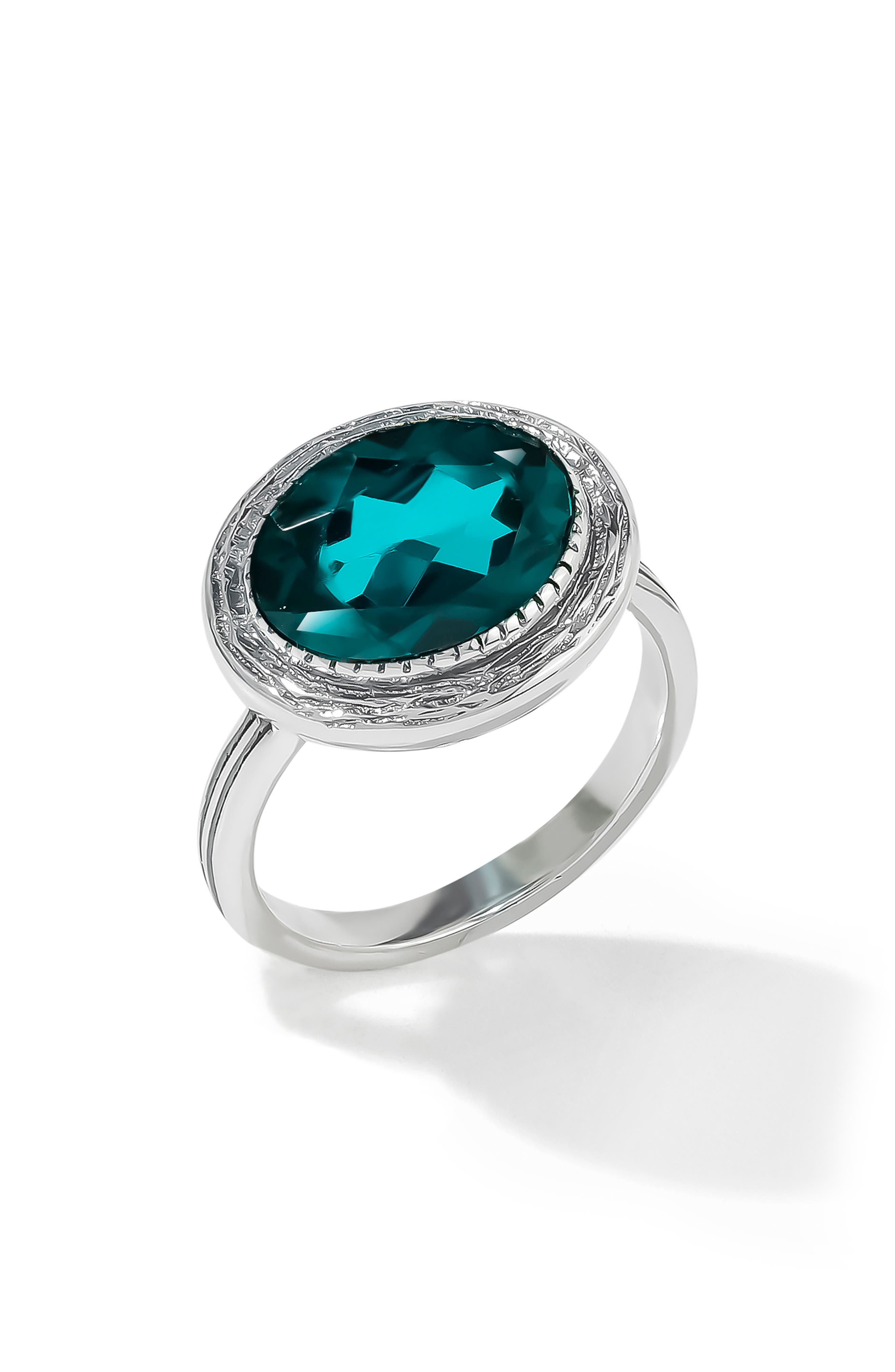 Oval Blue Quartz Statement Ring