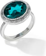YS GEMS Oval Blue Quartz Statement Ring