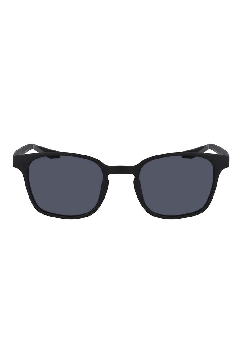 51mm Round Sessions Sunglasses, Main, color, MATTE BLACK/BLACK/DARK GREY