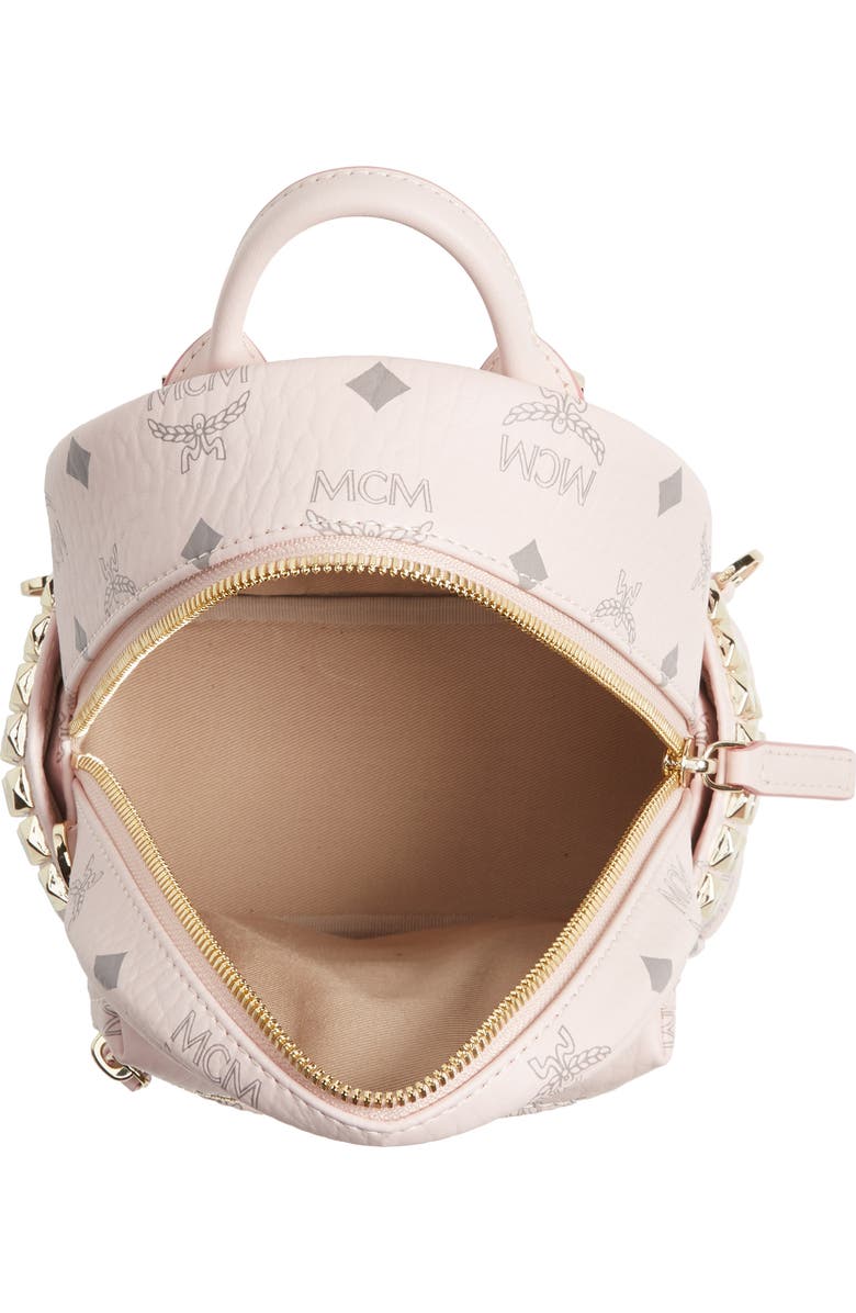 MCM Mini Stark Stud Coated Canvas Backpack, Alternate, color,