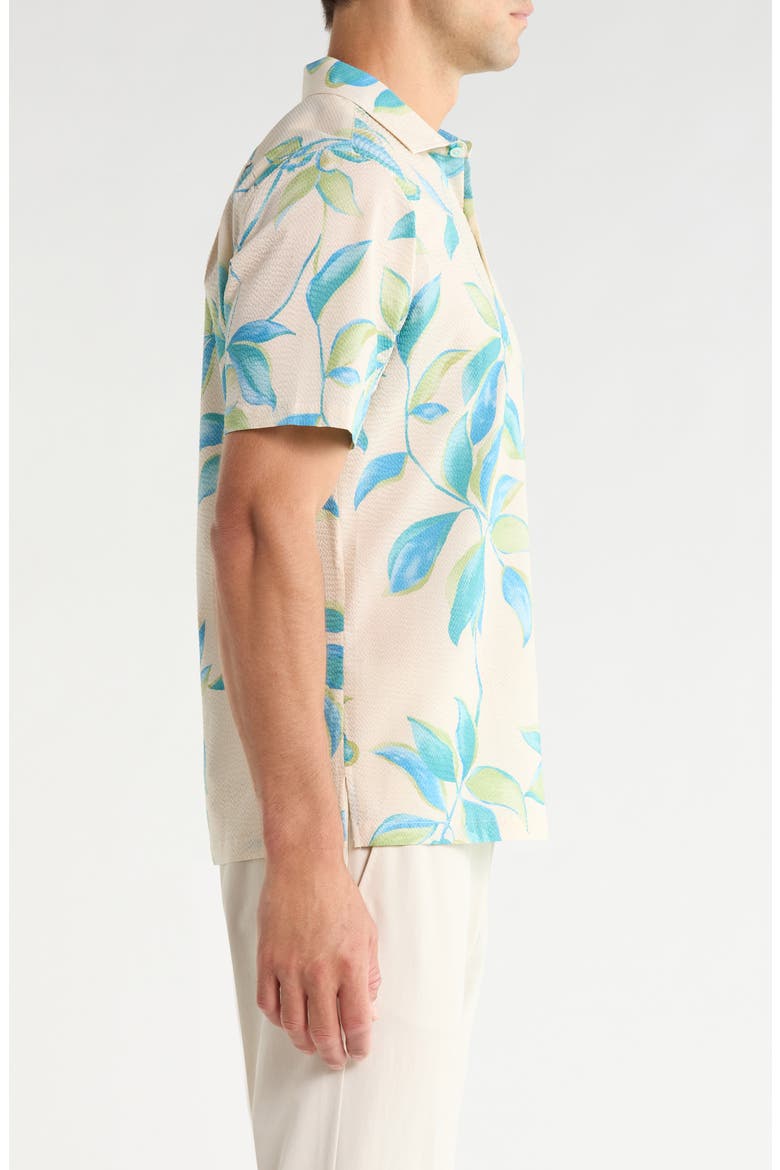 Fresco de Cas Short Sleeve Button-Up Shirt, Alternate, color, NATURAL