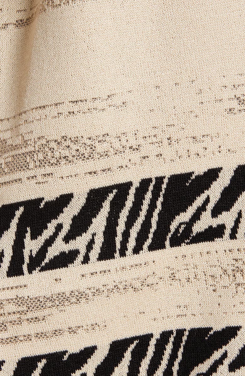 Ming Wang Zebra Trim Sheer Knit Draped Jacket, Alternate, color, 