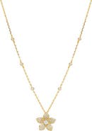 BY ADINA EDEN Pave Flower Charm Bezel Station Necklace
