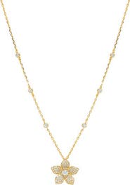 BY ADINA EDEN Pave Flower Charm Bezel Station Necklace