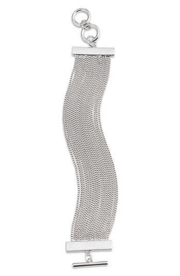 Open Edit Box Chain Toggle Bracelet In Rhodium