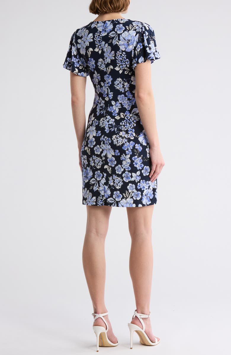 Tommy Hilfiger Floral Flutter Sleeve Jersey Shift Dress, Alternate, color,