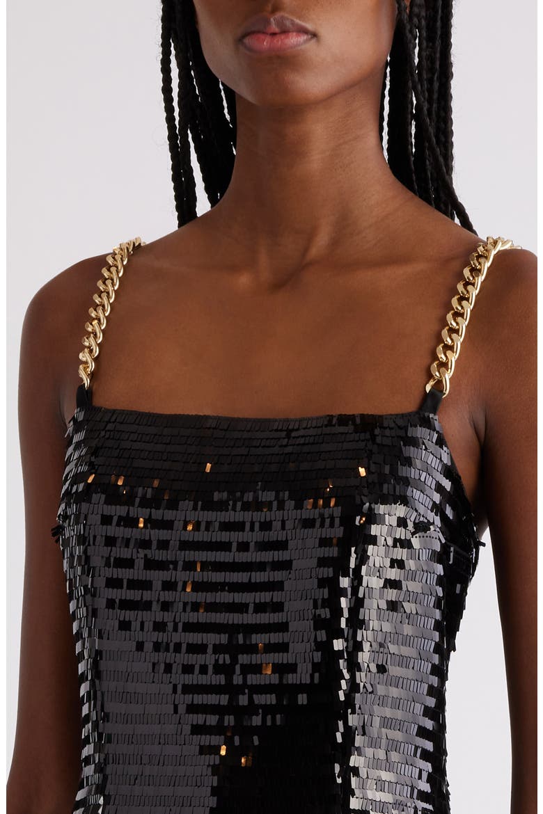 Paillette Chain Strap Dress, Alternate, color, 0PA BLACK