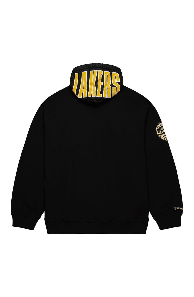 Mitchell & Ness Men's Mitchell & Ness Black Los Angeles Lakers Team OG 2.0 Vintage Logo Fleece Pullover Hoodie, Alternate, color,