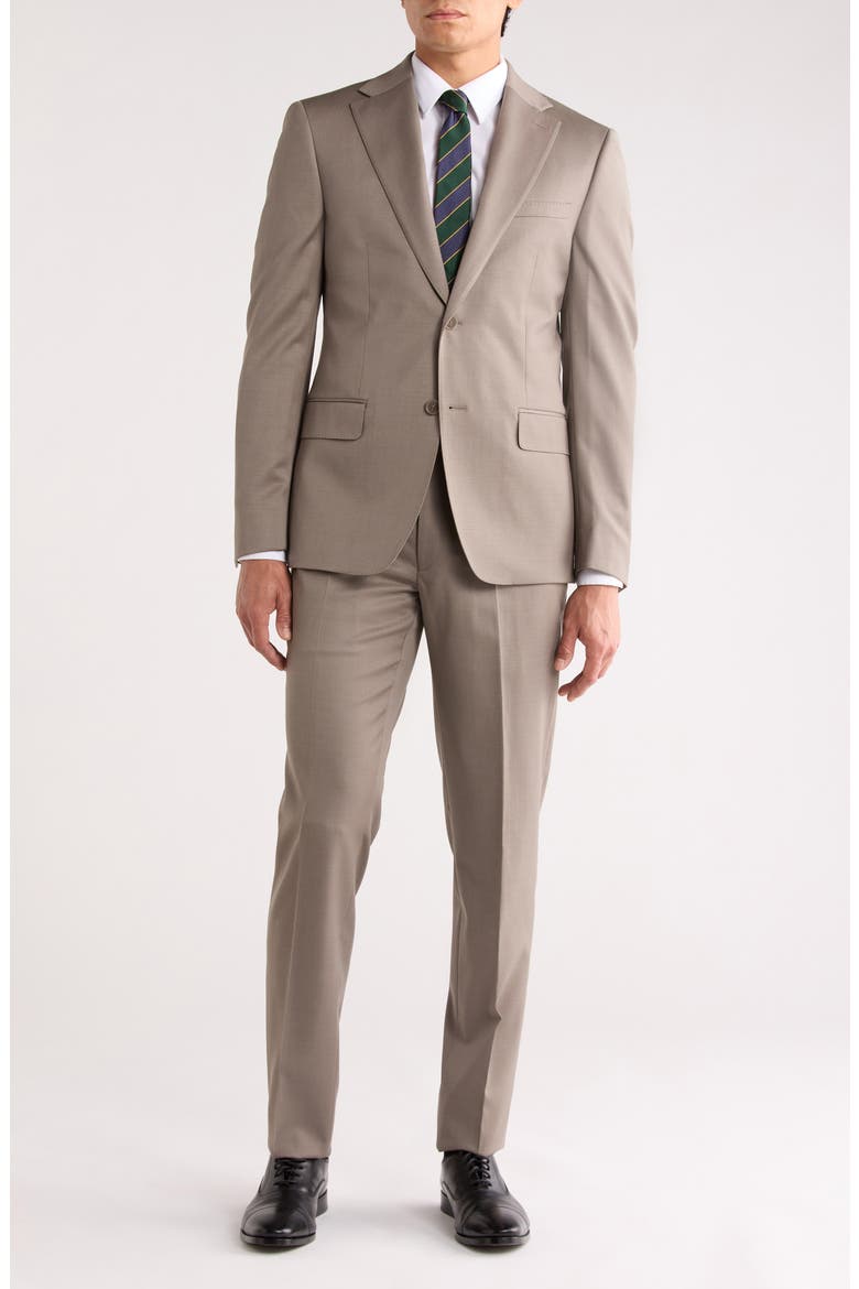 Taupe Wool Blend Suit, Main, color, TAUPE