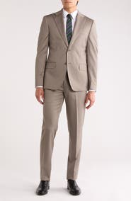 Calvin Klein Taupe Wool Blend Suit
