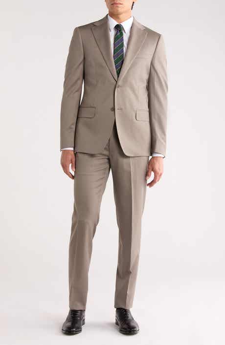 Calvin Klein Taupe Wool Blend Suit