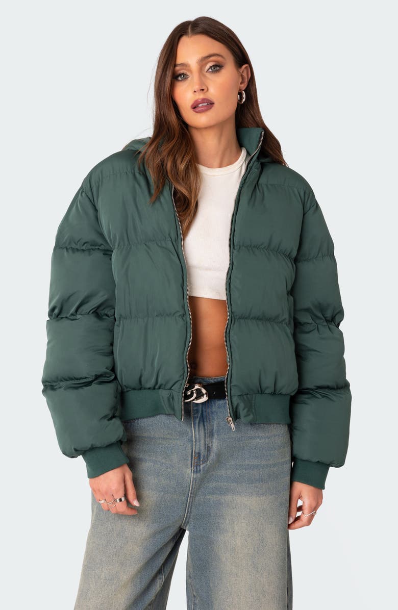 EDIKTED Frosty Hooded Puffer Jacket, Alternate, color,