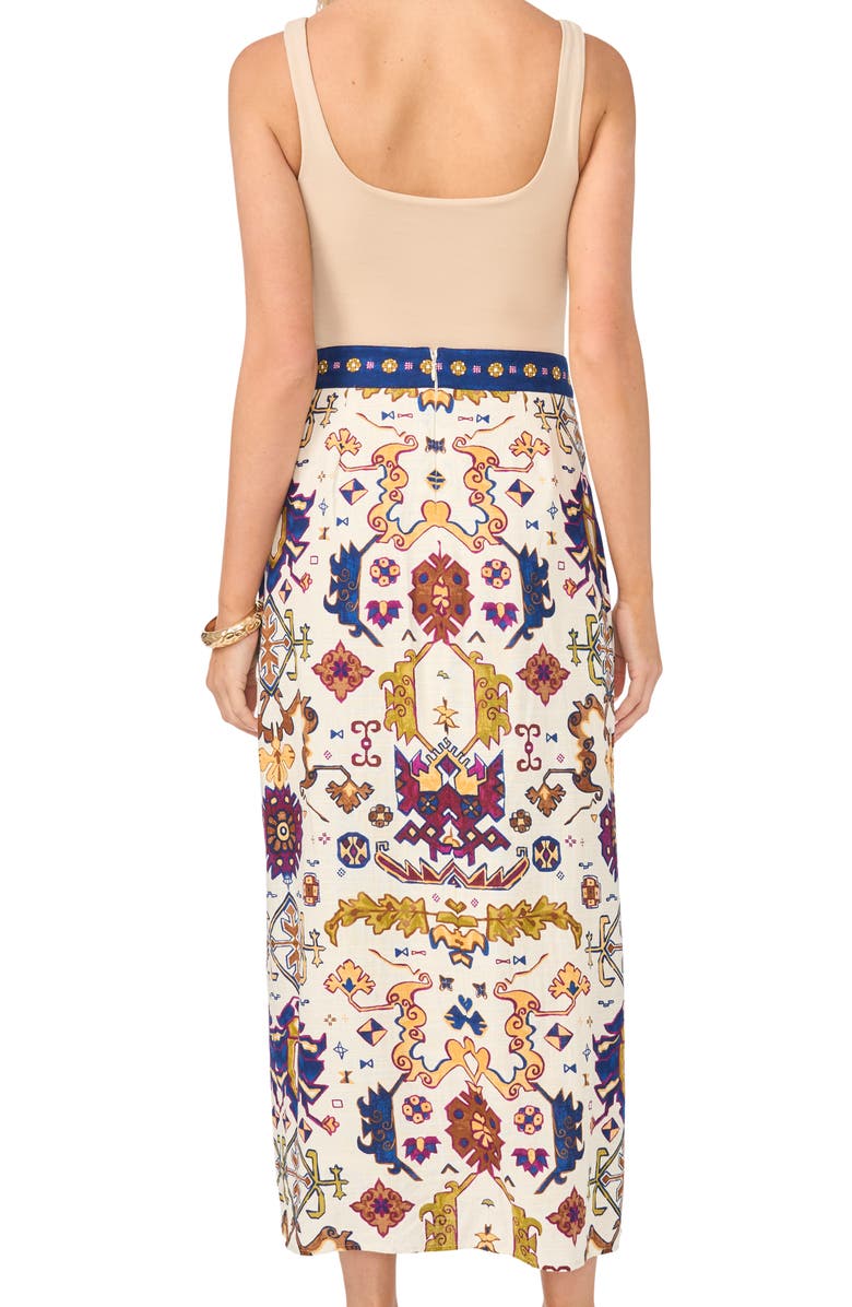 Vince Camuto Print Wrap Midi Skirt, Alternate, color, New Ivory