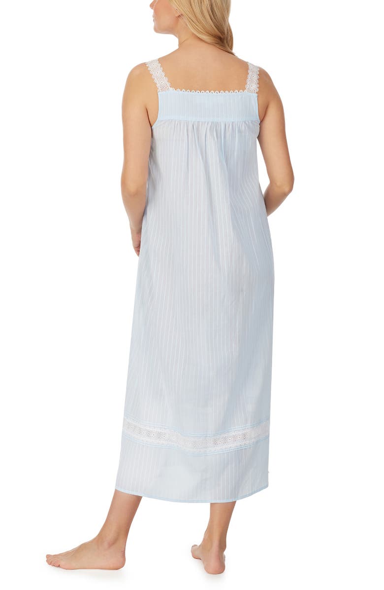 Eileen West Sleeveless Cotton Nightgown, Alternate, color, Blue