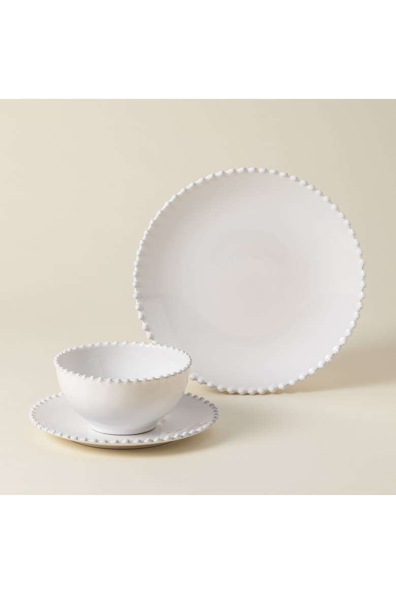 Pearl 12-pc place setting w/ cereal bowl, Alternate, color, White