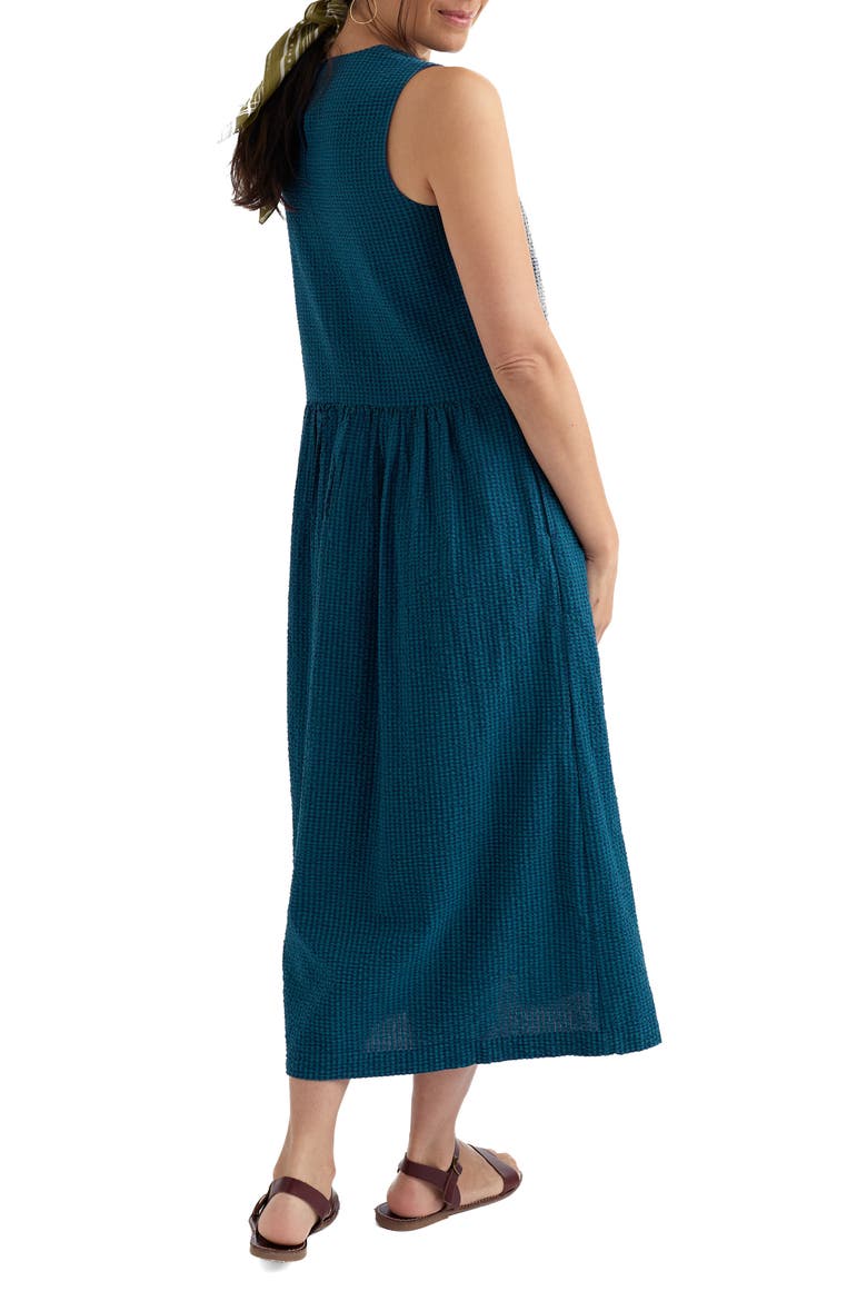 Brouse Gingham Sleeveless Organic Cotton Midi Dress, Alternate, color, GINGHAM SEA CAVE