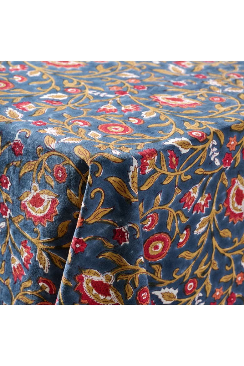 Floral Blooms Tablecloth, Alternate, color, Blue