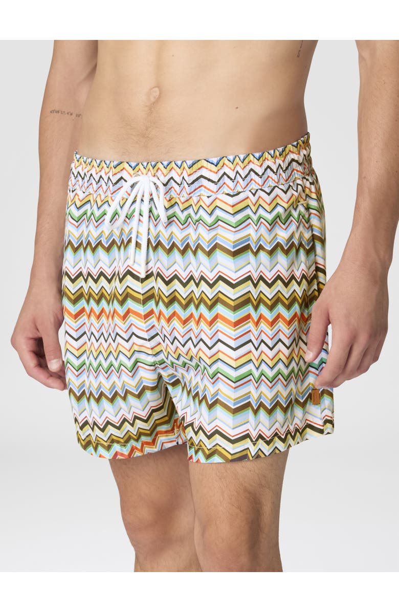 UM Mid-length Swim Shorts With Irregular Zigzag Print, Alternate, color, Multicoloured