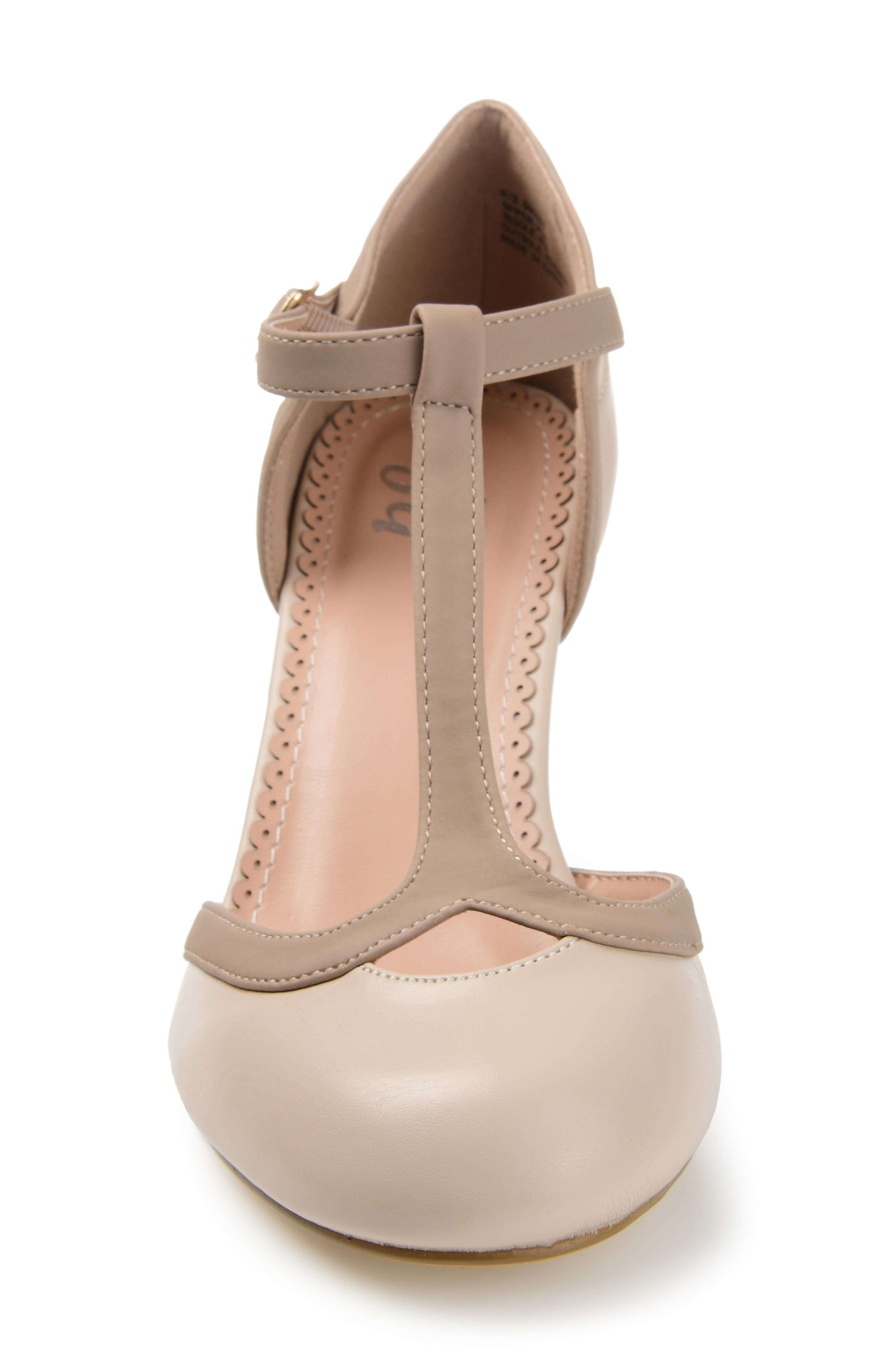 Olina T-Strap Pump - Narrow Width, Alternate, color, LIGHT BEIGE