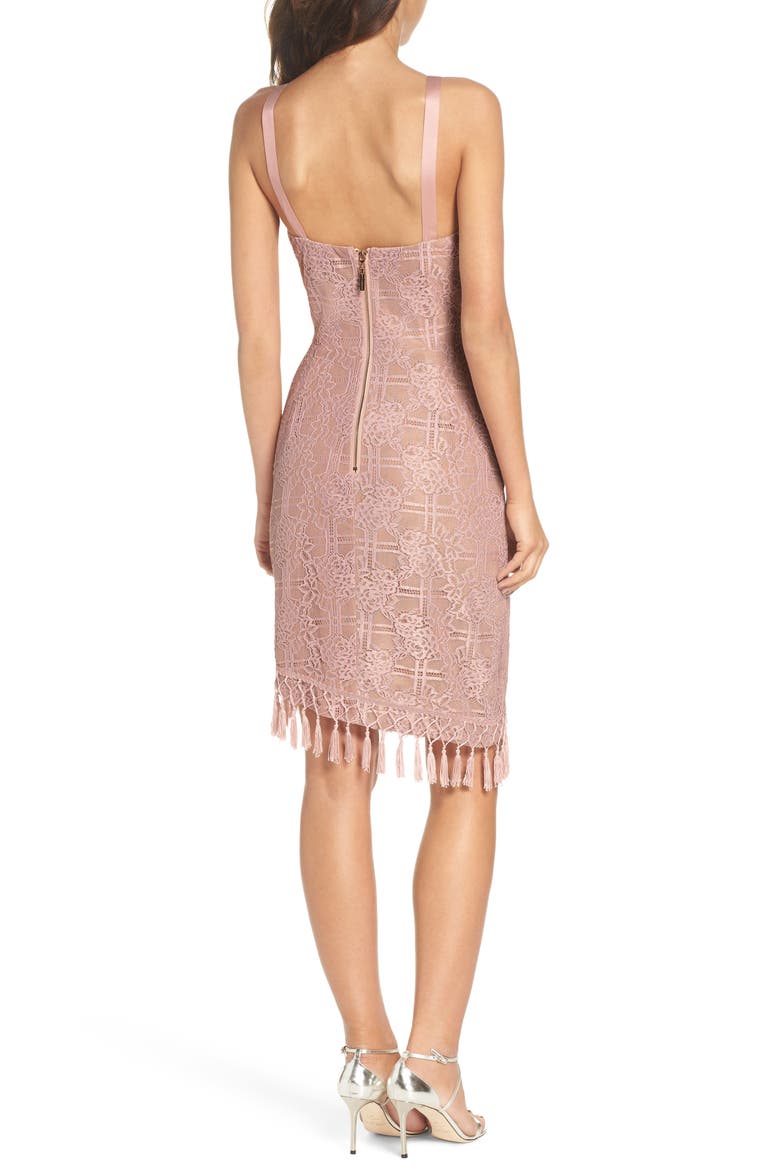 Bronx and Banco Natasha Asymmetrical Lace Dress, Alternate, color, BLUSH
