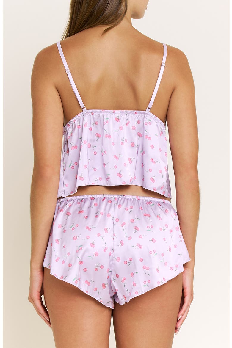 Rowan Satin Camisole & Short Pajamas, Alternate, color, TARO CHERRIES